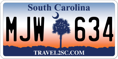 SC license plate MJW634