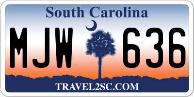 SC license plate MJW636
