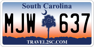 SC license plate MJW637