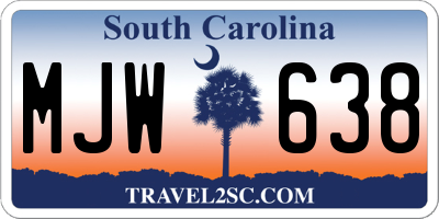 SC license plate MJW638