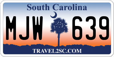 SC license plate MJW639