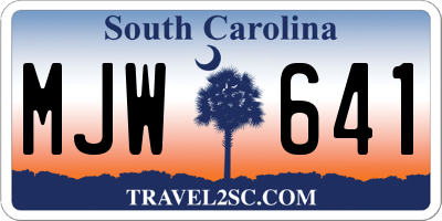SC license plate MJW641