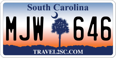SC license plate MJW646