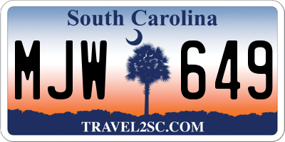 SC license plate MJW649