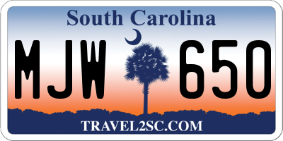 SC license plate MJW650