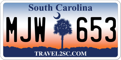 SC license plate MJW653