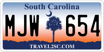 SC license plate MJW654