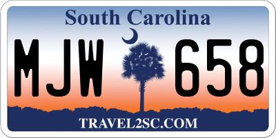 SC license plate MJW658
