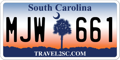 SC license plate MJW661
