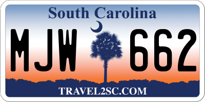 SC license plate MJW662