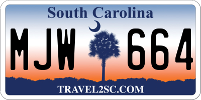 SC license plate MJW664
