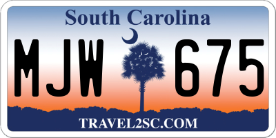 SC license plate MJW675