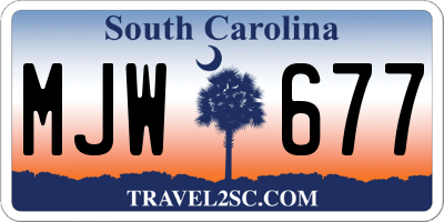 SC license plate MJW677