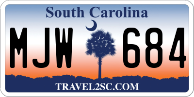 SC license plate MJW684