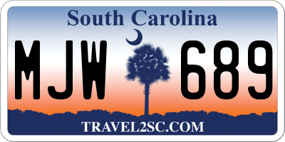 SC license plate MJW689
