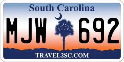 SC license plate MJW692