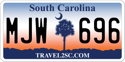 SC license plate MJW696