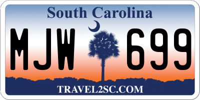 SC license plate MJW699
