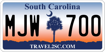 SC license plate MJW700