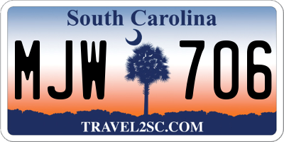 SC license plate MJW706