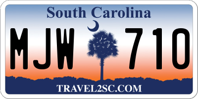 SC license plate MJW710