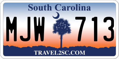 SC license plate MJW713