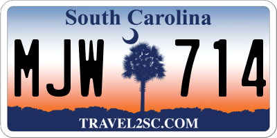SC license plate MJW714