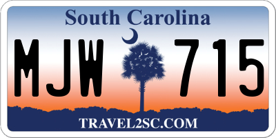 SC license plate MJW715