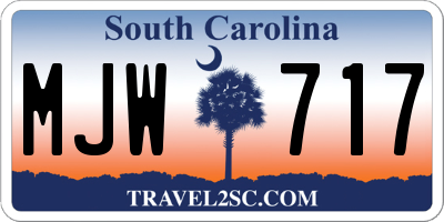 SC license plate MJW717