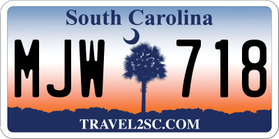 SC license plate MJW718