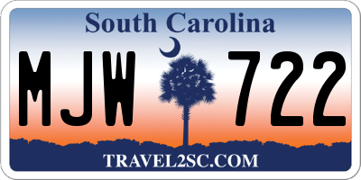SC license plate MJW722