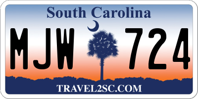 SC license plate MJW724