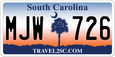 SC license plate MJW726