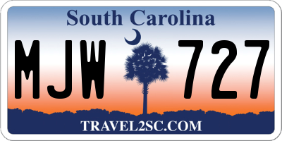 SC license plate MJW727