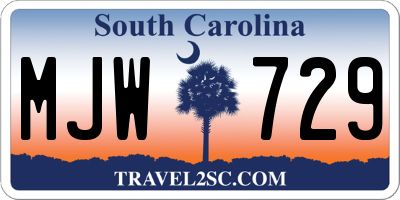 SC license plate MJW729