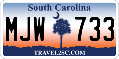 SC license plate MJW733