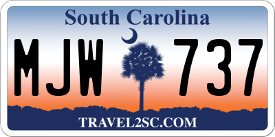 SC license plate MJW737