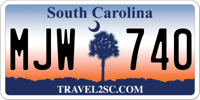 SC license plate MJW740