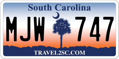 SC license plate MJW747