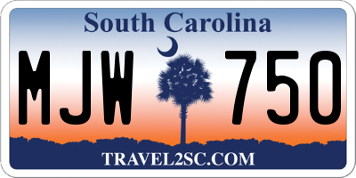 SC license plate MJW750