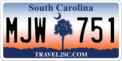 SC license plate MJW751