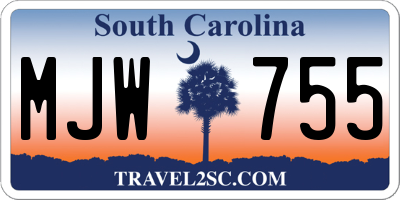 SC license plate MJW755