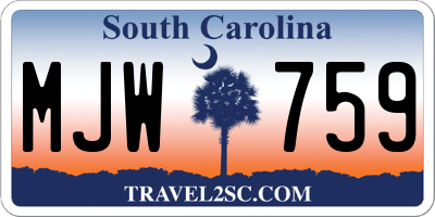 SC license plate MJW759