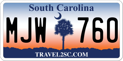 SC license plate MJW760