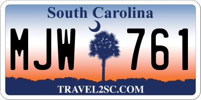 SC license plate MJW761