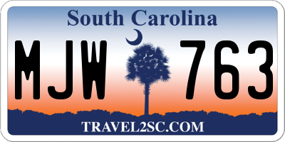 SC license plate MJW763