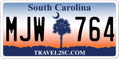 SC license plate MJW764