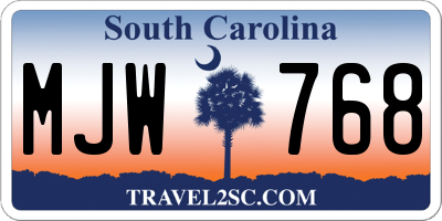 SC license plate MJW768
