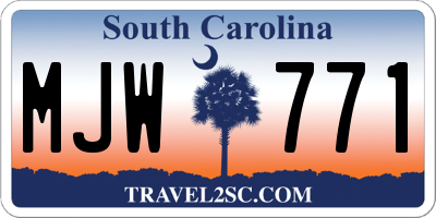 SC license plate MJW771