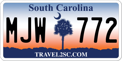 SC license plate MJW772
